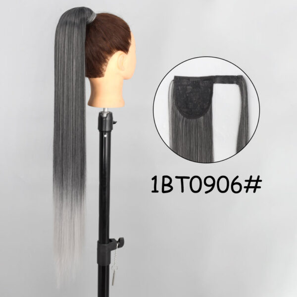 15c0d2a1c5272fda 34inches Synthetic Ponytail Hair Extension Clip in Fake Wig Hairpiece Blonde Wrap Around Pigtail Long Smooth Overhead Pony Tail