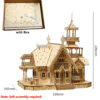 15c1a398ab5f099b Villa 3D Wooden Kit with Light Castle Puzzles Assembly Toy Kid Adult DIY Model Kits Desk Decoration for Gift