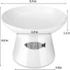 15caa437278479bb Yangbaga Cat Raised Food/Water Bowl for Elder Big Cats, Non-Skid 4.8x6.4in Premium Ceramic Cat Bowls with Stand, Sturdy and Anti-Fall… (White)