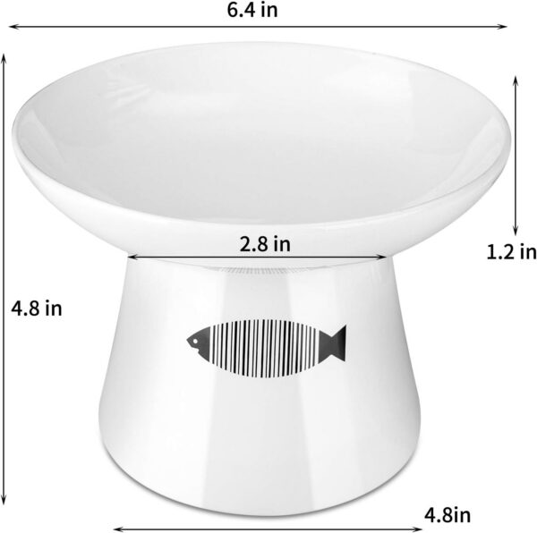 15caa437278479bb Yangbaga Cat Raised Food/Water Bowl for Elder Big Cats, Non-Skid 4.8x6.4in Premium Ceramic Cat Bowls with Stand, Sturdy and Anti-Fall… (White)