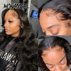 Wowangel 13x6 Full Wig Frontal Body Wave Human Hair 250% HD Lace Closure Wigs Melt Skins Glueless