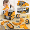 15d223b1da72450e Kids Engineering Vehicle Electric Drill Tool Toys Match Children Educational Assembled Sets Tools For Boys Nut Building Gift