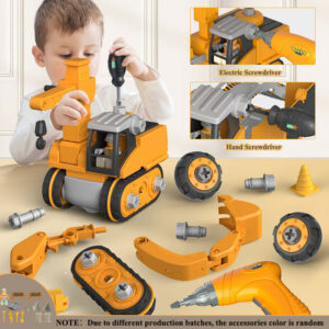 15d223b1da72450e Kids Engineering Vehicle Electric Drill Tool Toys Match Children Educational Assembled Sets Tools For Boys Nut Building Gift