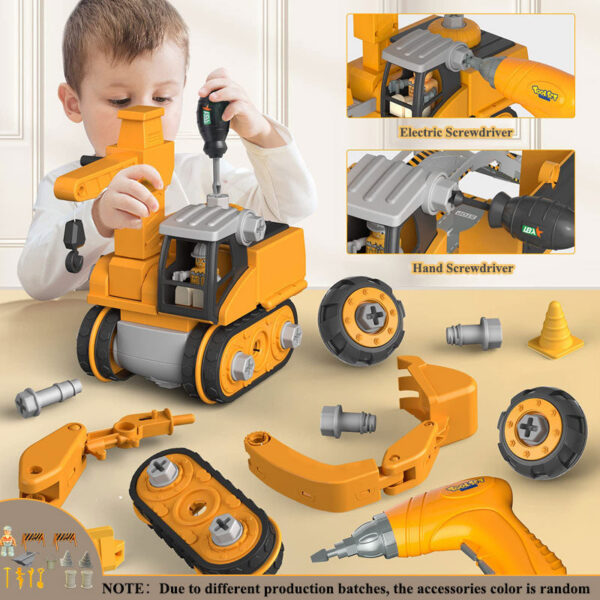 15d223b1da72450e Kids Engineering Vehicle Electric Drill Tool Toys Match Children Educational Assembled Sets Tools For Boys Nut Building Gift