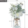 Faux Flowers with Vase,Artificial Silk Roses in Vase, Fake Plant Eucalyptus Flower Arrangement for Home Office Farmhouse Bathroom Dining Table Centerpiece Decorations Coffee Table Decor (Pink)