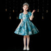 Baby wedding Party Dress Round neck printing princess Teens Kids Dresses Pageant Gown Girls dress Children’s wear