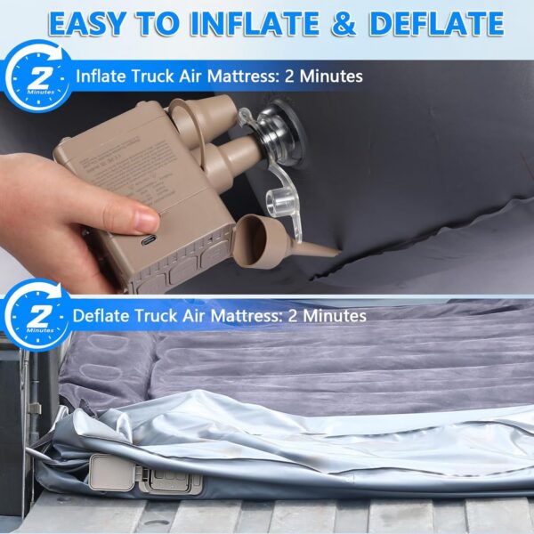 SUV Air Mattress, 9.8 Inch Height Full Size with Mattress 'Wings', USB Wireless Rechargeable Pump & 2 Pillows for Mid/Large SUVs, Road Trips, Camping, Supports 600lbs-2 Year Warranty