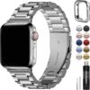 15e1c4ba43ad3463 Fullmosa Compatible Apple Watch Bands 41mm 40mm 38mm, Stainless Steel iWatch Band with Case for Apple Watch Ultra2/Ultra Series 9/8/7/6/5/4/3/2/1/SE/SE2, Rose Gold(Short)