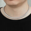 Smyoue 100% S Sterling Sier 4mm Moissanite Tennis Chain Sparkling Lab Diamond Necklace Fine Jewelry Certificated