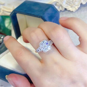 3CT Moissanite Sterling Sier Original Certified For Women Plated Au750 D Color VVS Lab Diamond Engagement Wedding Jewelry