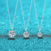 Smyoue 1ct VVS Moissanite Necklace for Women Simulated Lab Diamond Pendant Gift 100% Sterling Sier Wedding Jewelry Four-claw