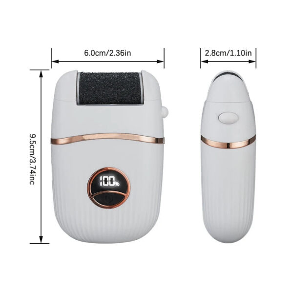 Electric Grinder Rechargeable Callus Pedicure Tools Foot File Feet Care Dead Skin Remover With 3 Roller Heads