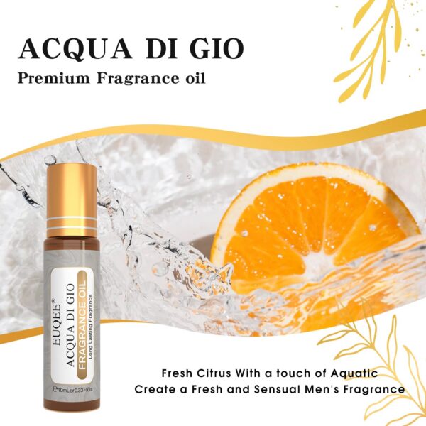 EUQEE 10ml Roller Men's Aroma Oils Long Lasting Fragrance Oil-Leather Dragons Blood Vanilla Musk Green Tea Amber Romance Oils