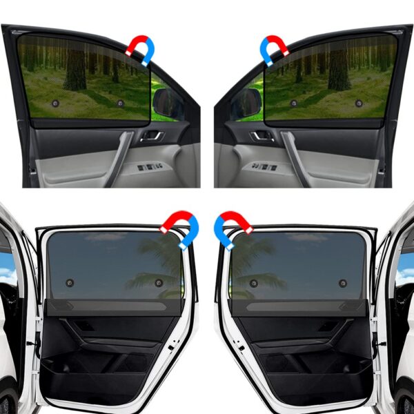 Ovege Shades Magnetic 2pcs Universal Car Screen Mesh Side Sun Shade Automotive W