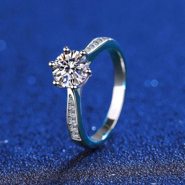 161d308c5688c7a0 NeeTim Real 3 Carat Moissanite Wedding Ring for Women Sterling Sier Round Brilliant Lab Diamond Engagement Rings Gift