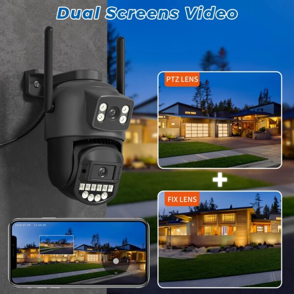 16248c64184598bc 10MP PTZ IP Camera 8MP 5K Outdoor Dual Lens Dual Screen 5G WIFI Camera AI Tracking Security Protection CCTV Surveillance Camera