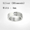 Screw love woman Classic designer jewelry rings for couples Titanium Steel diamond ring Gold Sier Rose Never fade Not allergic 4/5/6mm