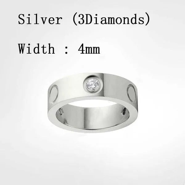 Screw love woman Classic designer jewelry rings for couples Titanium Steel diamond ring Gold Sier Rose Never fade Not allergic 4/5/6mm