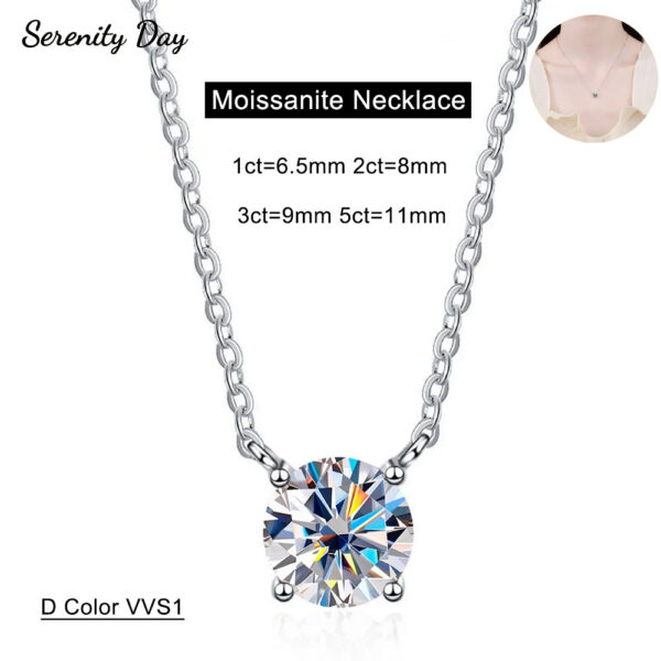 1633b3014c757cdc GRA Certified D Color VVS 1-5ct Big Moissanite Women S Sier Diamond Necklace Plated For Woman Fine Jewelry