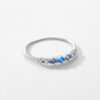 Modian Sterg Sier Simple Stackable Fashion Thin Finger Ring Charm Blue Zirconia Rings For Women Wedding Fine Jewelry