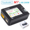164fa17d0e16122e ToolkitRC M7 200W 10A DC Balance Charger Discharger for 1-6S Lipo Battery With Voltage Servo Checker ESC Tester Receiver LCD IPS
