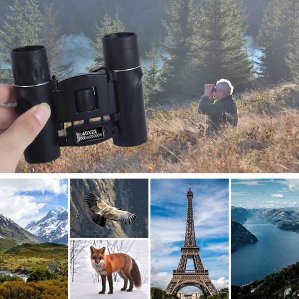 16543feeac6ec9b4 40x22 HD Powerful Binoculars 2000M Long Range Folding Mini Telescope BAK4 FMC Optics For Hunting Sports Outdoor Camping Travel
