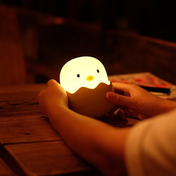 USB Touch LED Rechargeable Dimmable Cartoon Night Warm Brighess Adjustment Creative Eggshell Bedroom Ambient Light
