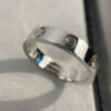 Original Engrave4 5 6mm Diamond Love Ring Gold Sier Rose 316L Stainless Steel Rings Woman Man Lover Wedding Jewelry Lady Party 6 7 8 9 10 11