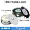 25PCS/BOX Ritek Printable Blank Recordable Compact 700MB/80min/52x CD-R Vinyl Black Media Disc