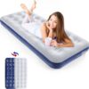 1676d672dc396339 Camping Air Mattress Inflatable Air Bed Flocked Surface Travel Bed Sleeping Pad Air Bed for Outdoor Camping Tent Guest Travelling