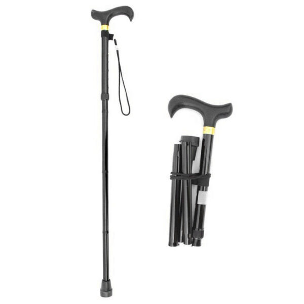 1677d5526b8a0cee Walking Stick Hiking Trekking 5 Section Outdoor Climbing Poles Adjustable Canes Folding Crutches Pole for Elderly People