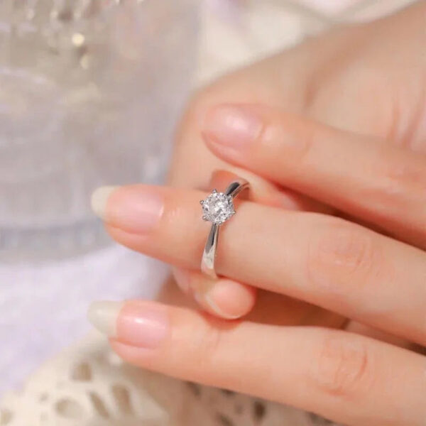 16788b0c7cbfc010 NeeTim 0.3ct 4mm Moissanite Diamond Ring for Women S Sterling Sier with Gold Plated Eternity Band Wedding Party Jewelry