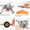 AUTOPkio Campingkocher 3500W, Winddicht Gas Campingkocher mit Piezozündung Faltbar Gaskocher Gasbrenner mit Adapter Gasherd für Outdoor Picknick Trekking Hiking Wandern
