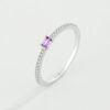 16a82b23f754a8ff NEW Simple Genuine S Sier Ring For Women Amethyst Single Row of Diamond Zircon Engagement Valentine's Day Gift Jewelr