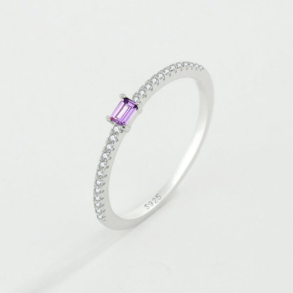 16a82b23f754a8ff NEW Simple Genuine S Sier Ring For Women Amethyst Single Row of Diamond Zircon Engagement Valentine's Day Gift Jewelr