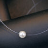 Creative Sier Pendant Female Fishing Line Necklace 1 Carat Moissanite Gift Chain Engagement Wedding Jewelry