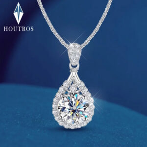 16c3fa017d857c8b Houtros 1-20Carat Moissanite Necklace for Women D Color VVS1 Round Cut Diamond Pendant Sterling Sier Chain