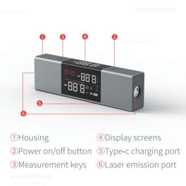 Xiaomi Duka Protractor Angle Measure 2 in 1 Laser Level Ruler Type-C Digital Inclinometer Tools