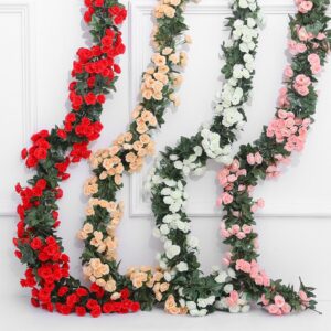 16cfd492cdea7e9b 2.5m 1.8m Flower For Garland White Pink Home Room Wedding Decoration Silk Artificial Rose Vine Han