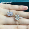 16d56b13dcd6d230 PANSYSEN Sterling Sier Emerald Cut High Carbon Diamond gemstone Wedding Rings for Women Proposal Engagement Ring