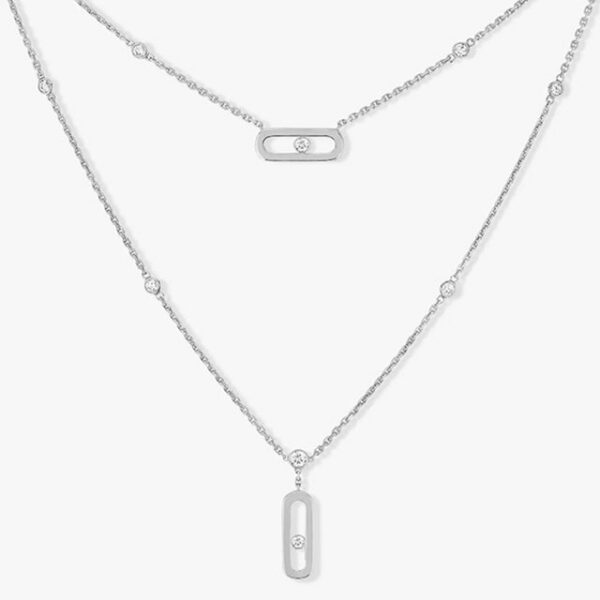 Sterling Sier Classic Fashionable Jewelry Mobile Diamond Women's Necklace Wedding Necklace. Exquisite Gifts