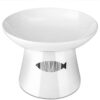 16e811f0c64adce5 Yangbaga Cat Raised Food/Water Bowl for Elder Big Cats, Non-Skid 4.8x6.4in Premium Ceramic Cat Bowls with Stand, Sturdy and Anti-Fall… (White)