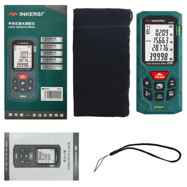 16ff10fef7f65ac4 INKERSI Rangefinder Digital Tape Measure 40M/70M/120m High Precision Laser Distance Meter Roulette Range Finder No Battery