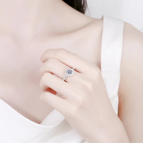 171bc64cc0305042 100% Real Moissanite Ring D VVS1 Pass Diamond Test Pen Adjustable Size S925 Sliver GRA Certificate Wedding Rings for Women