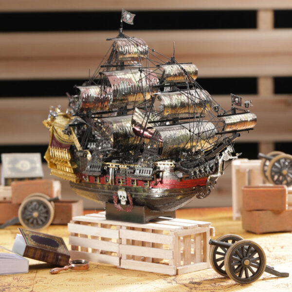172328a6f48c1327 Piececool 3D Metal Puzzles Pirate Ship Building Blocks The Queen Anne's Revenge DIY Boat Toys Jigsaw Christmas Gifts for Adult