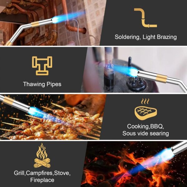 1730dff501365b99 Professional Propane Mapp Blow Torch,Welding Soldering Brazing Gas Plumbing Tool,Barbecue, Cooking, DIY Dissolution Gas Burner.