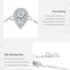 174d9c89429063c2 MODIAN 925 Sterling Silver Water Drop Clear CZ Bracelet Pear Cut Link Chain Platinum Plated Bracelet For Women Wedding Jewelry