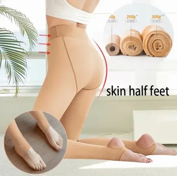 17722cb230b34d20 Women Socks Thermal Tights Woman Sexy Winter Skin Effect Pantyhose Warm Fleece Tight Polar Stockings Legging Sock Pants