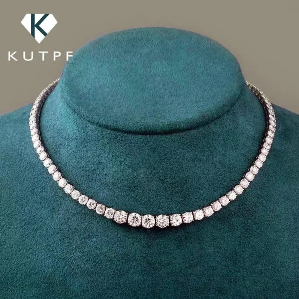 178e5fb2b45ddae7 Full moissanite tennis necklace With Certificate 3-5mm Size Gradient Diamond Necklaces for women Sterling Sier Neck Chain