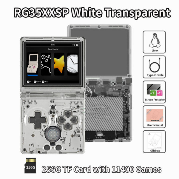 1796acf86bdfc2c6 ANBERNIC RG35XXSP Retro Flip Handheld Console 3.5" IPS Screen ux H700 Video Game Player Support Streaming WIFI Bluetooth